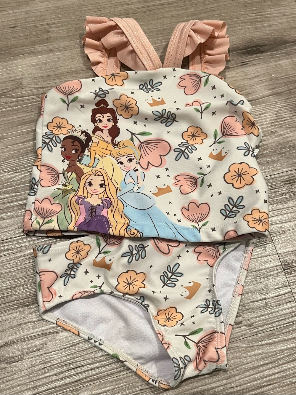 Disney Princess Floral Tankini Set — Cream, Peach & Light Pink